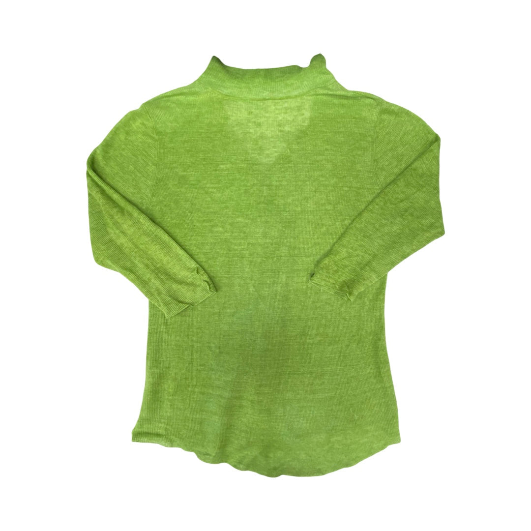 Sweater Cardigan Designer By Eileen Fisher In Green, Size:L