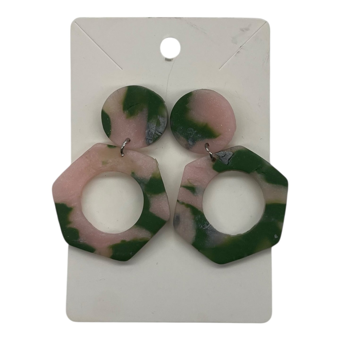 Earrings Dangle/Drop By Clothes Mentor In Green & Pink