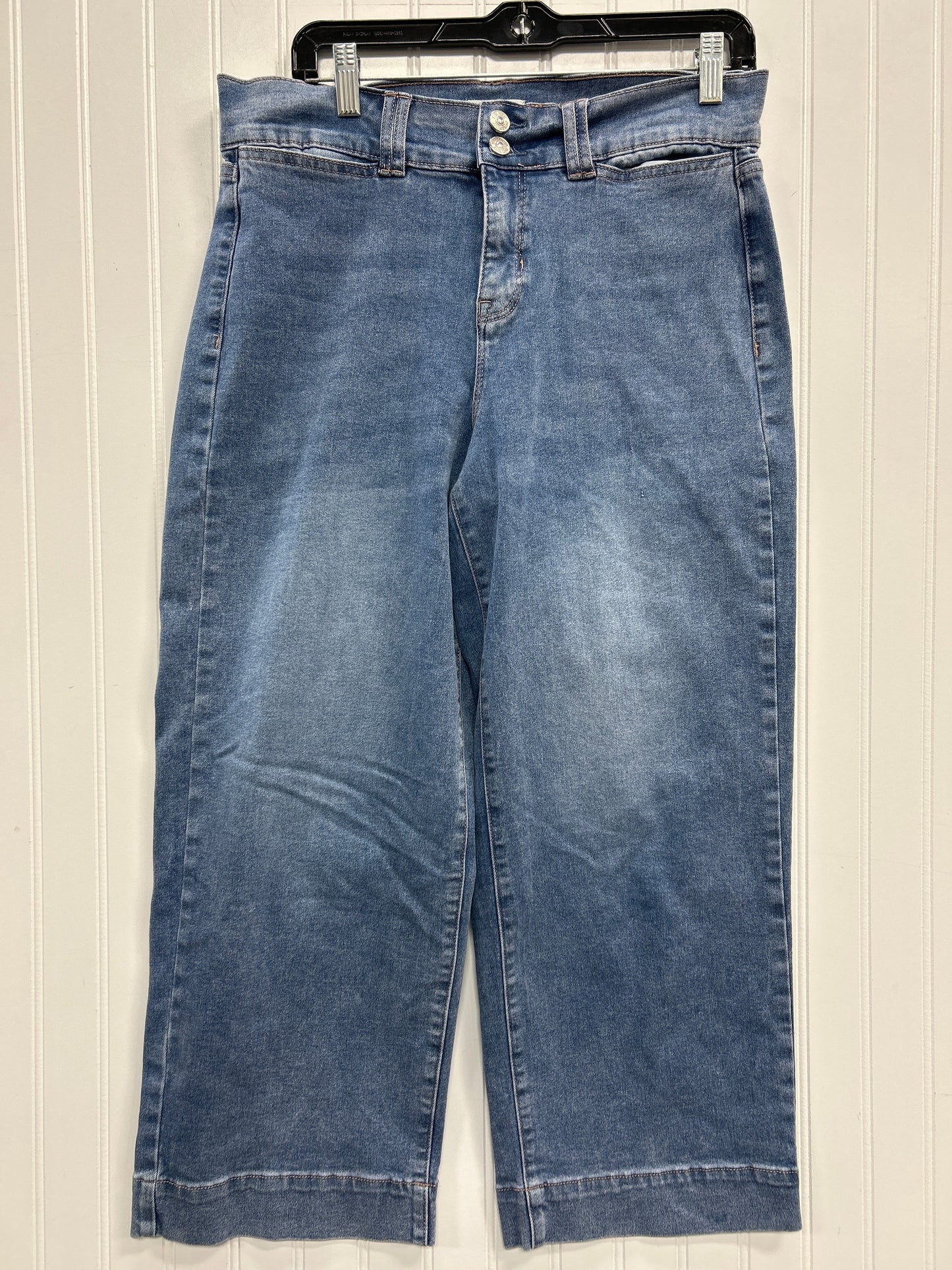Jeans Wide Leg By Nicole By Nicole Miller In Blue Denim, Size:8