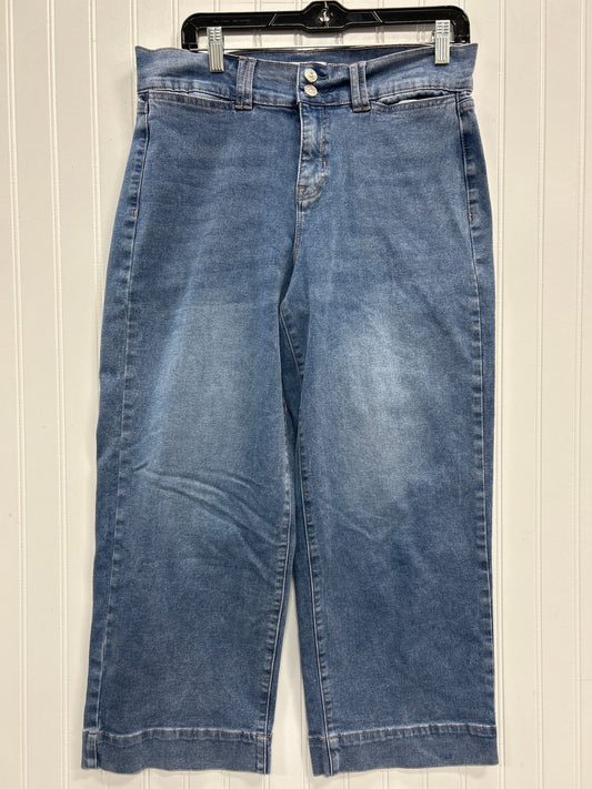 Jeans Wide Leg By Nicole By Nicole Miller In Blue Denim, Size:8