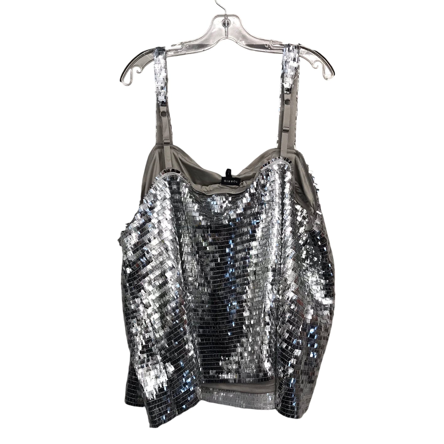 Top Sleeveless By Torrid In Silver, Size:3X