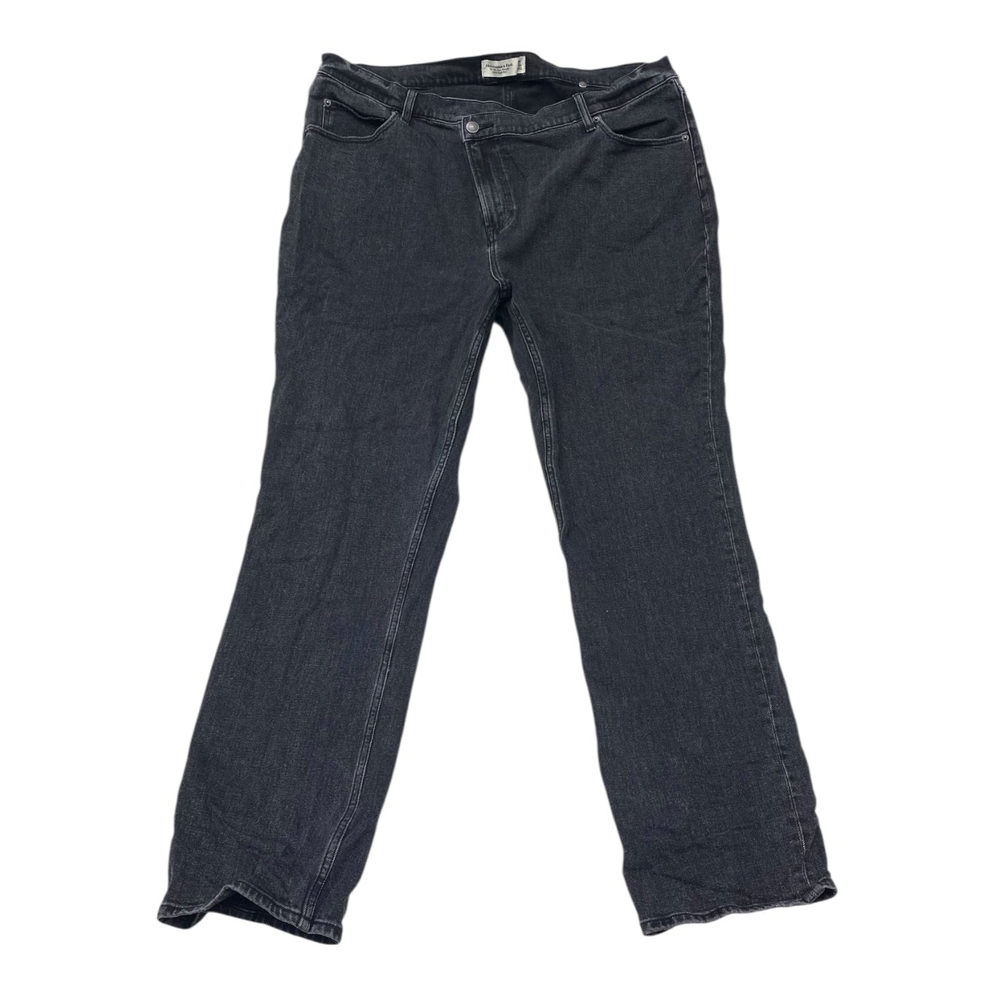Jeans Straight By Abercrombie And Fitch In Black Denim, Size:20