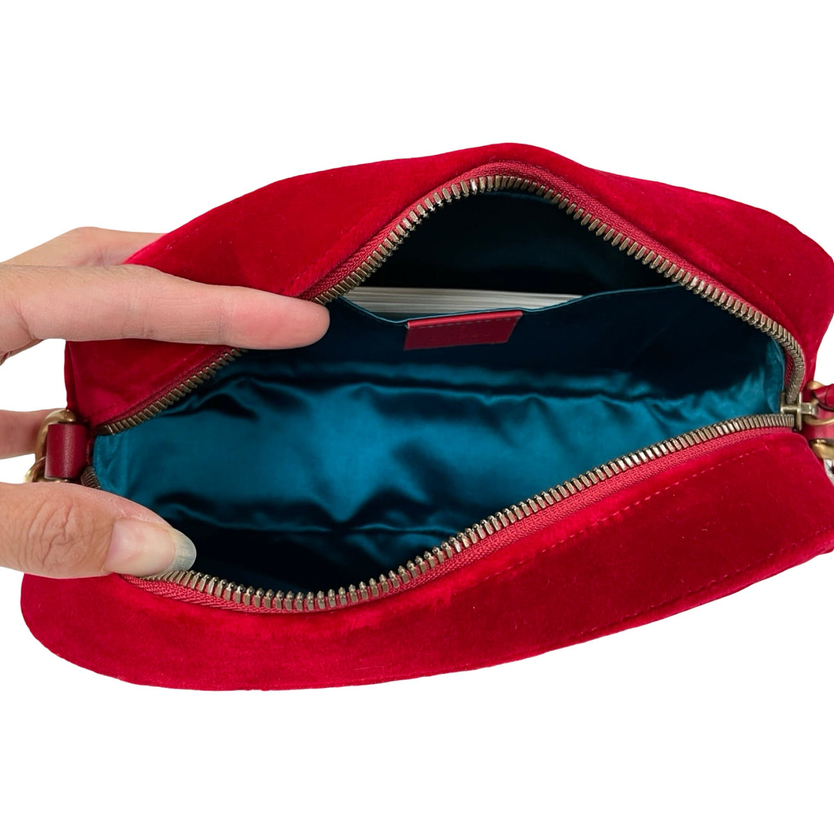 Handbag Luxury Designer By Gucci In Red, Size:Small