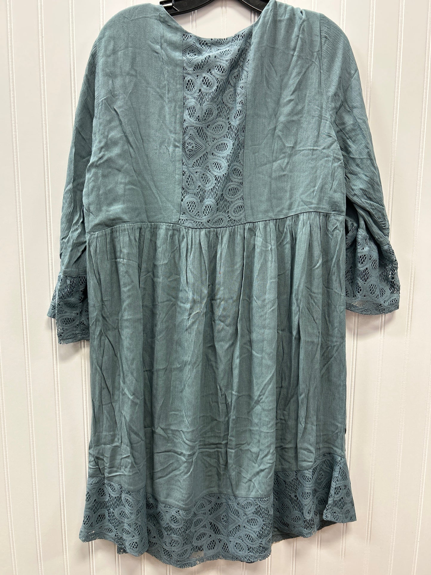 Dress Casual Midi By Clothes Mentor In Teal, Size:L NWT