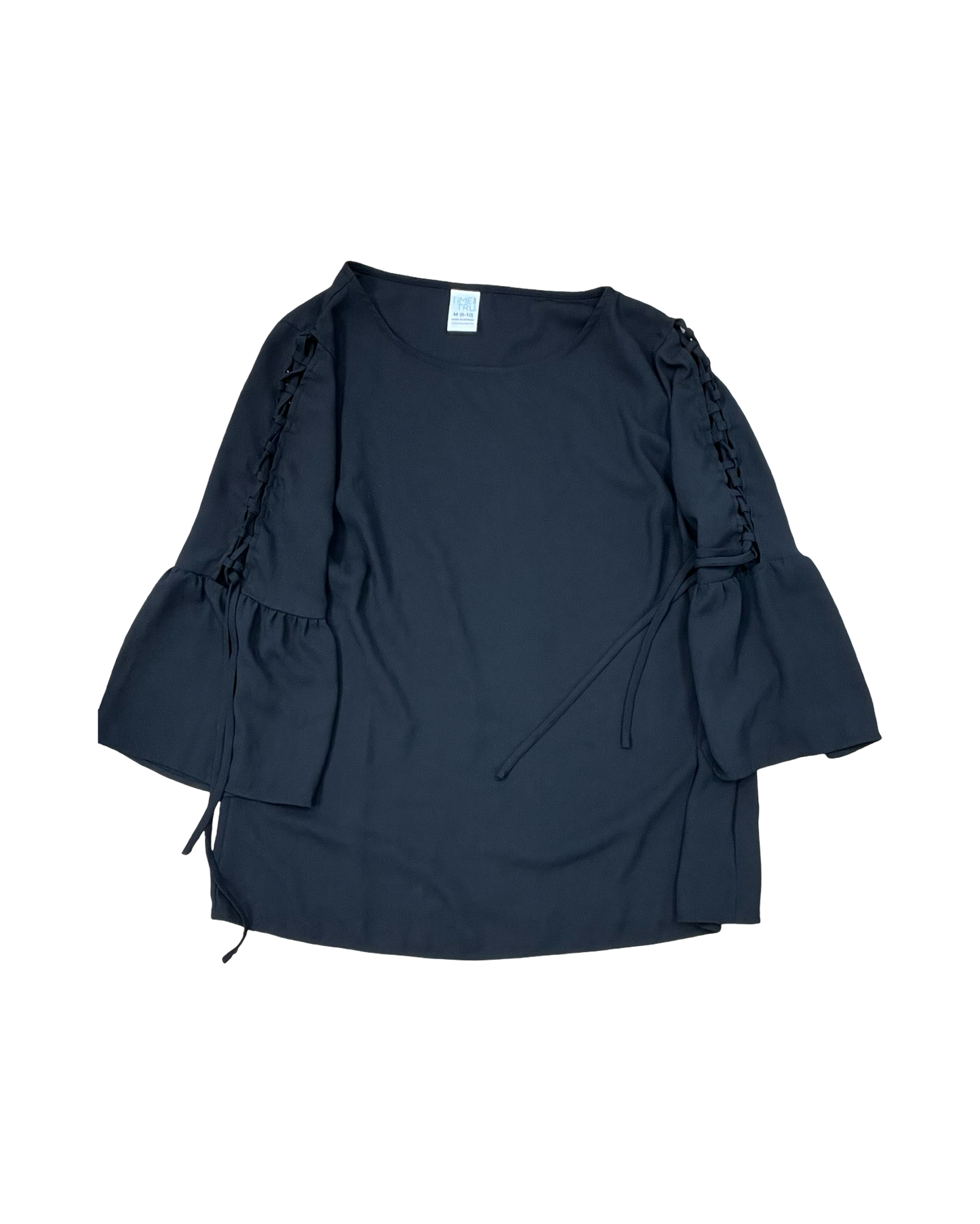 Top 3/4 Sleeve By Time And Tru In Black, Size:M