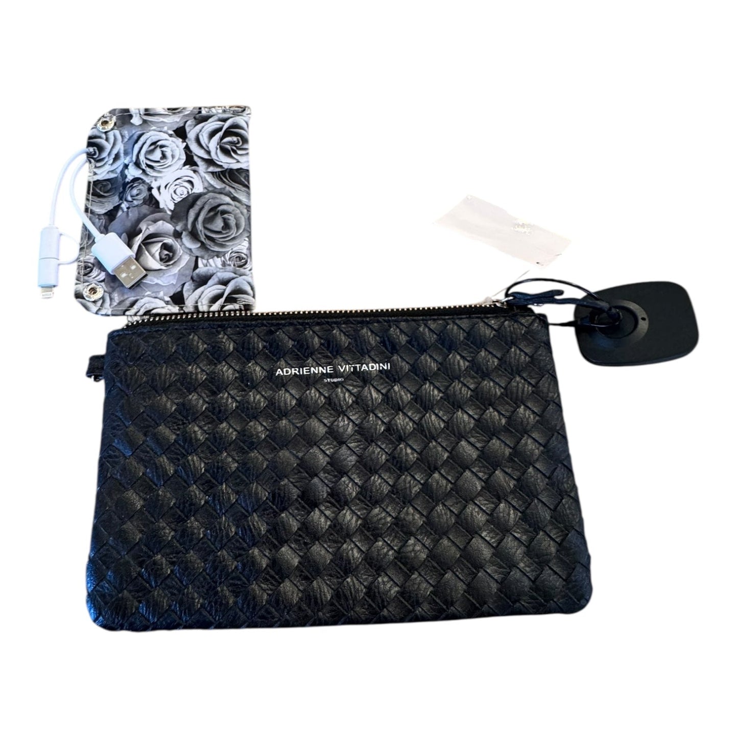 Wristlet By Adrienne Vittadini In Black, Size:Medium