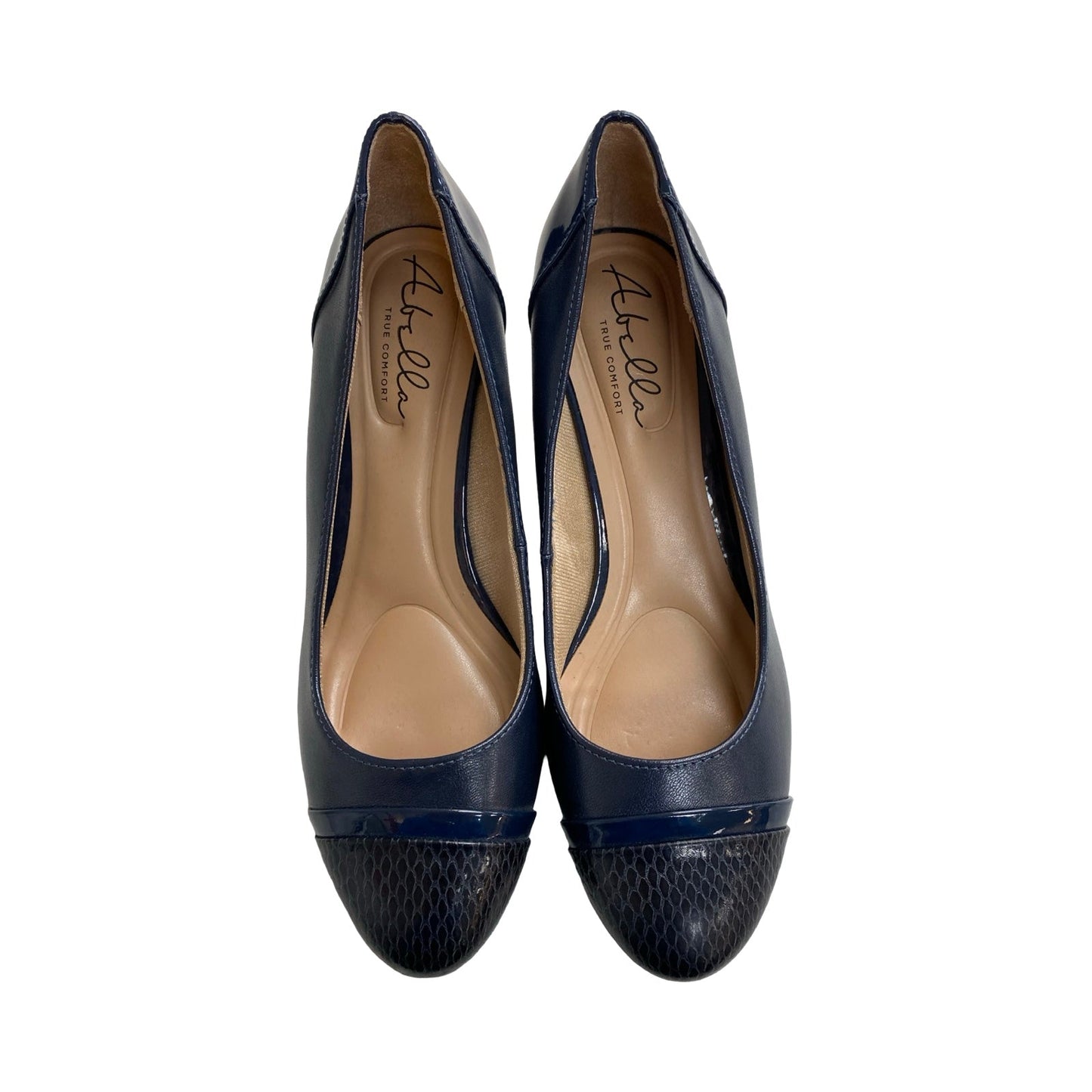 Shoes Heels Block By Abella In Navy, Size:7.5