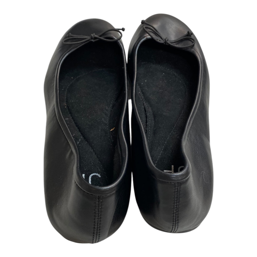 Shoes Flats By JF In Black, Size:9