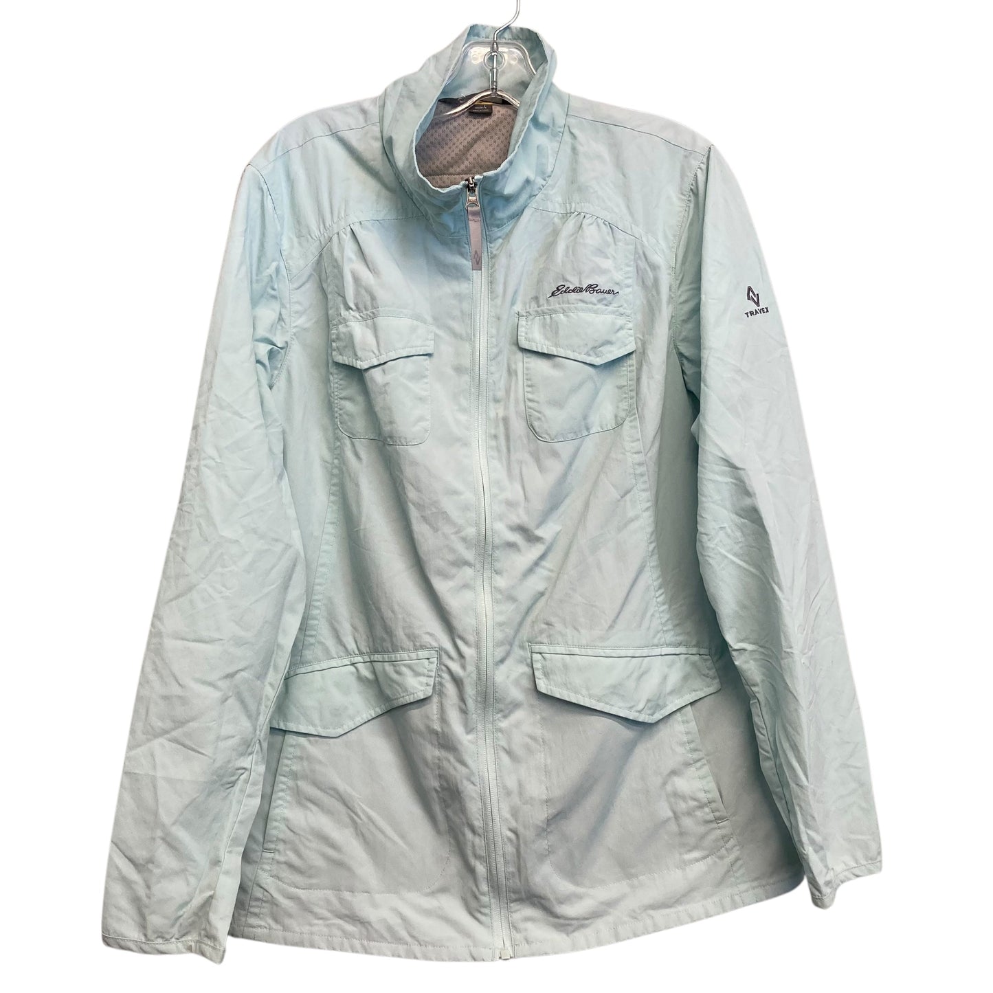 Jacket Windbreaker By Eddie Bauer In Green, Size:L