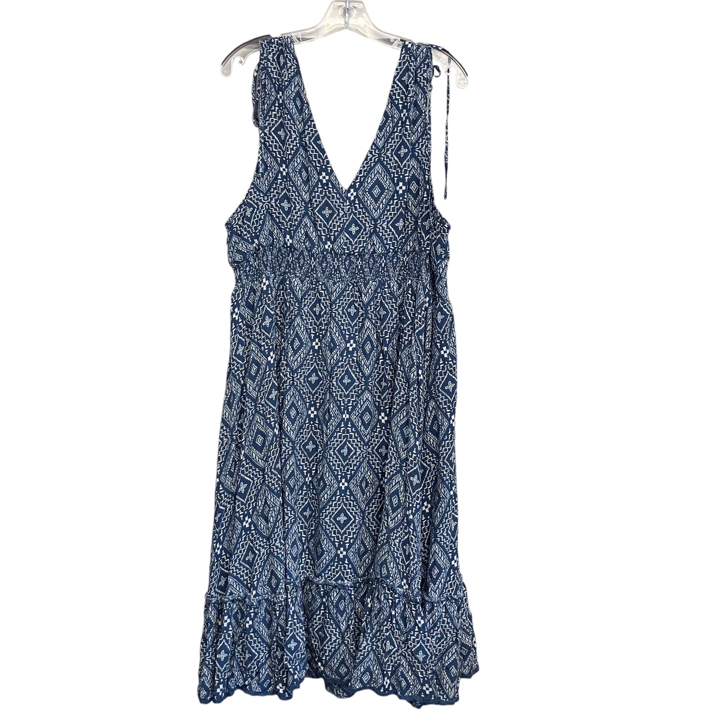 Dress Party Midi By Torrid In Blue & White, Size:3X