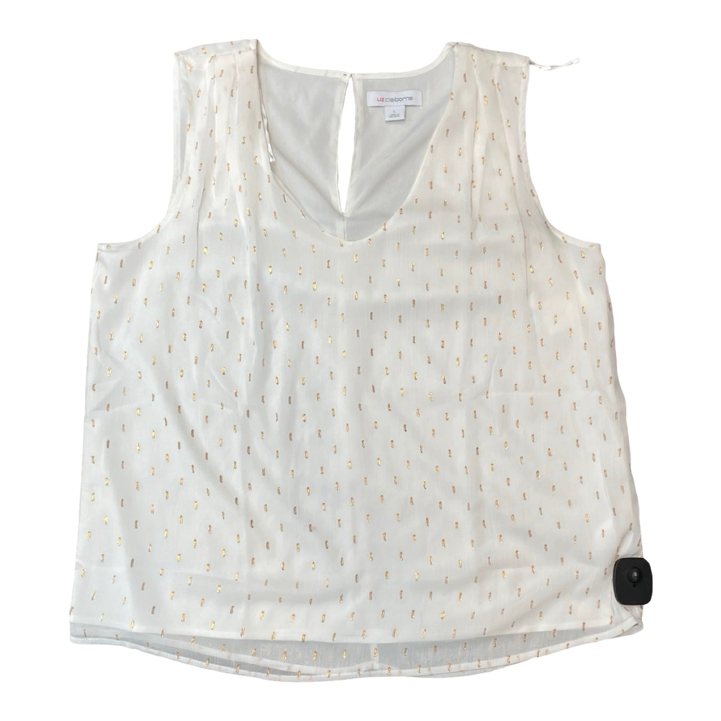Top Sleeveless By Liz Claiborne In White, Size:L