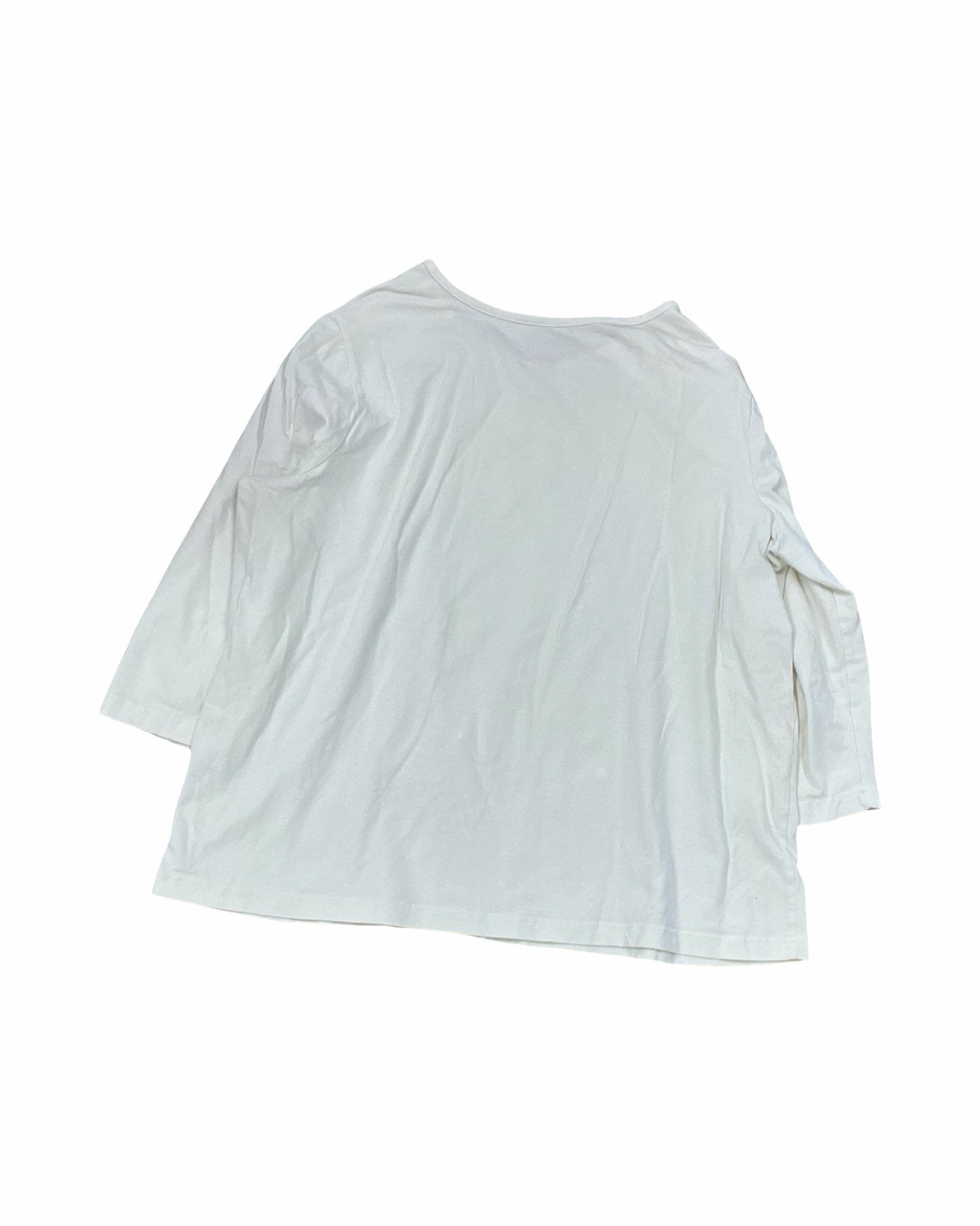 Top 3/4 Sleeve By Cj Banks In Cream, Size:1X