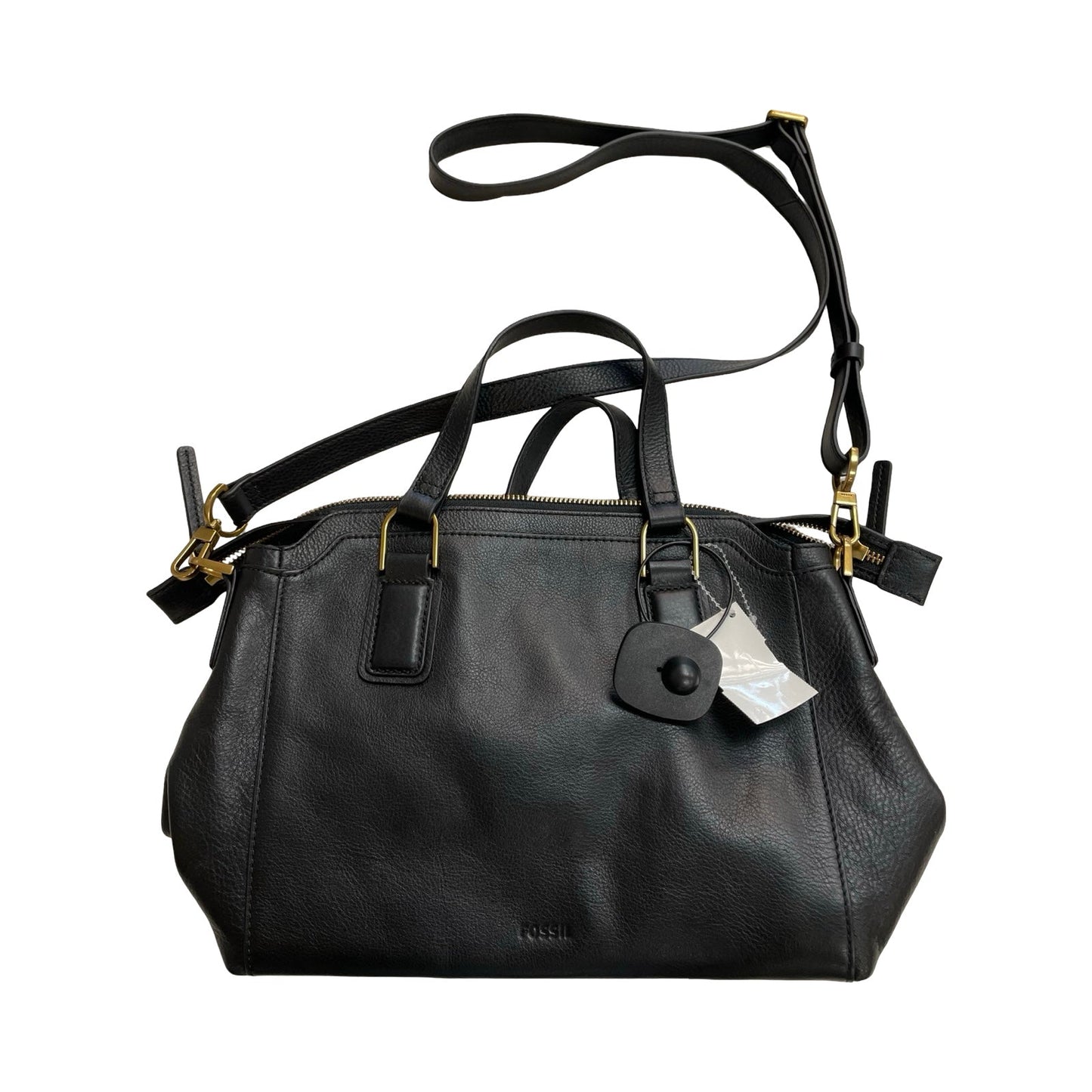 Handbag Leather By Fossil In Black, Size:Medium