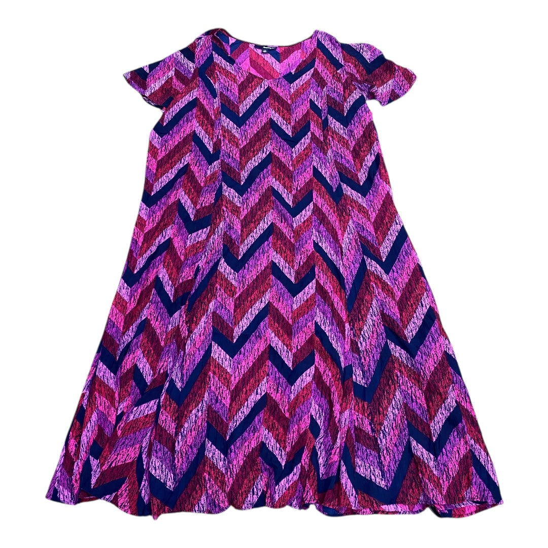 Dress Casual Maxi By Denim 24/7 In Blue & Pink, Size:1X