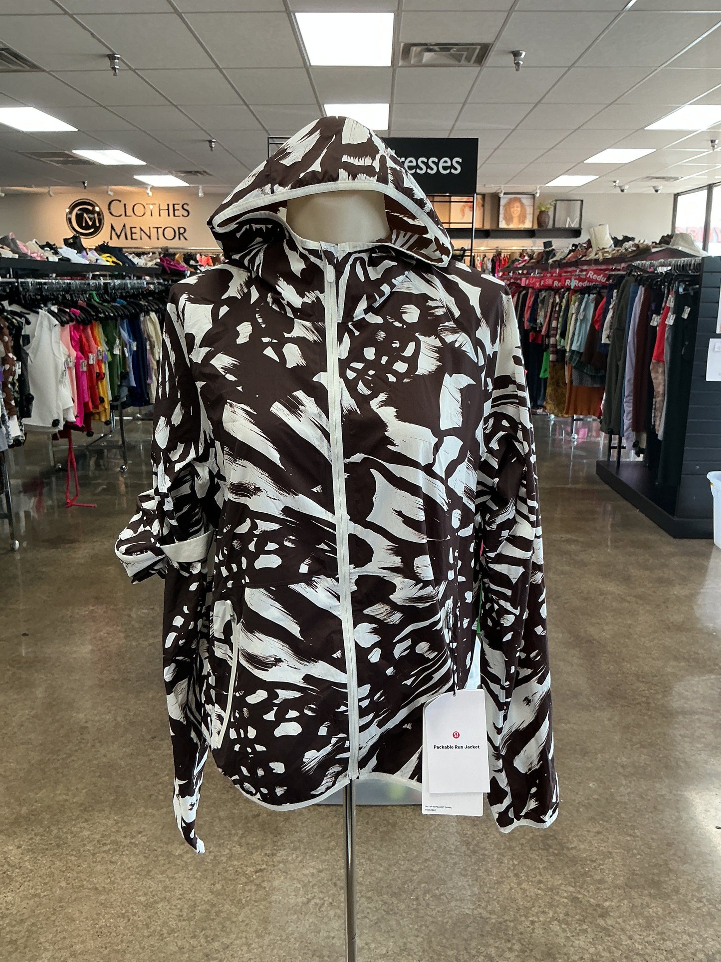 Athletic Jacket By Lululemon In Brown & White, Size:10