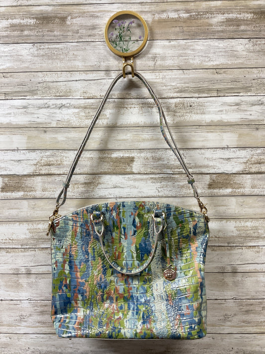 Handbag Designer By Brahmin In Green & Pink, Size:Large