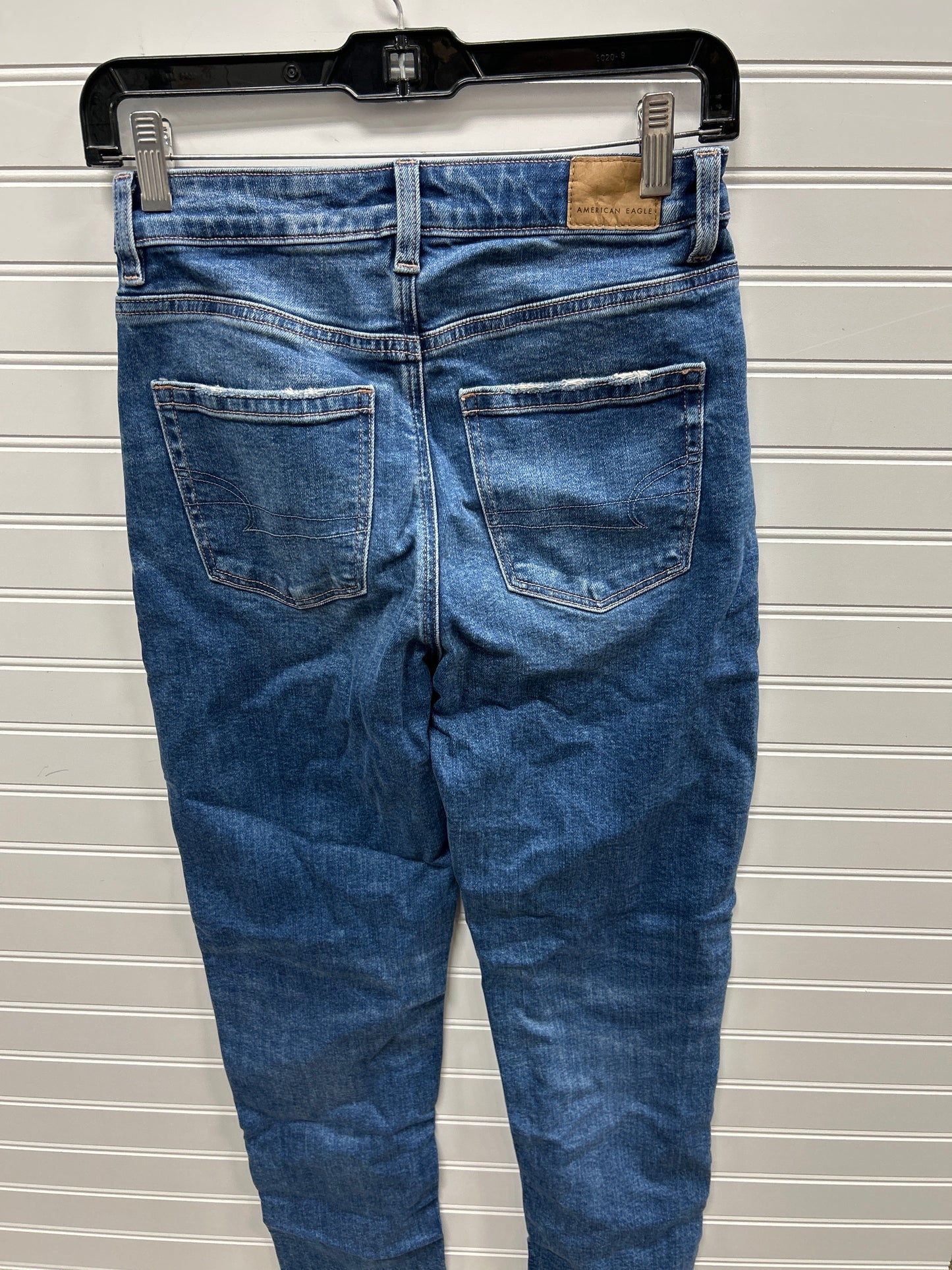 Jeans Straight By American Eagle In Blue Denim, Size:0P
