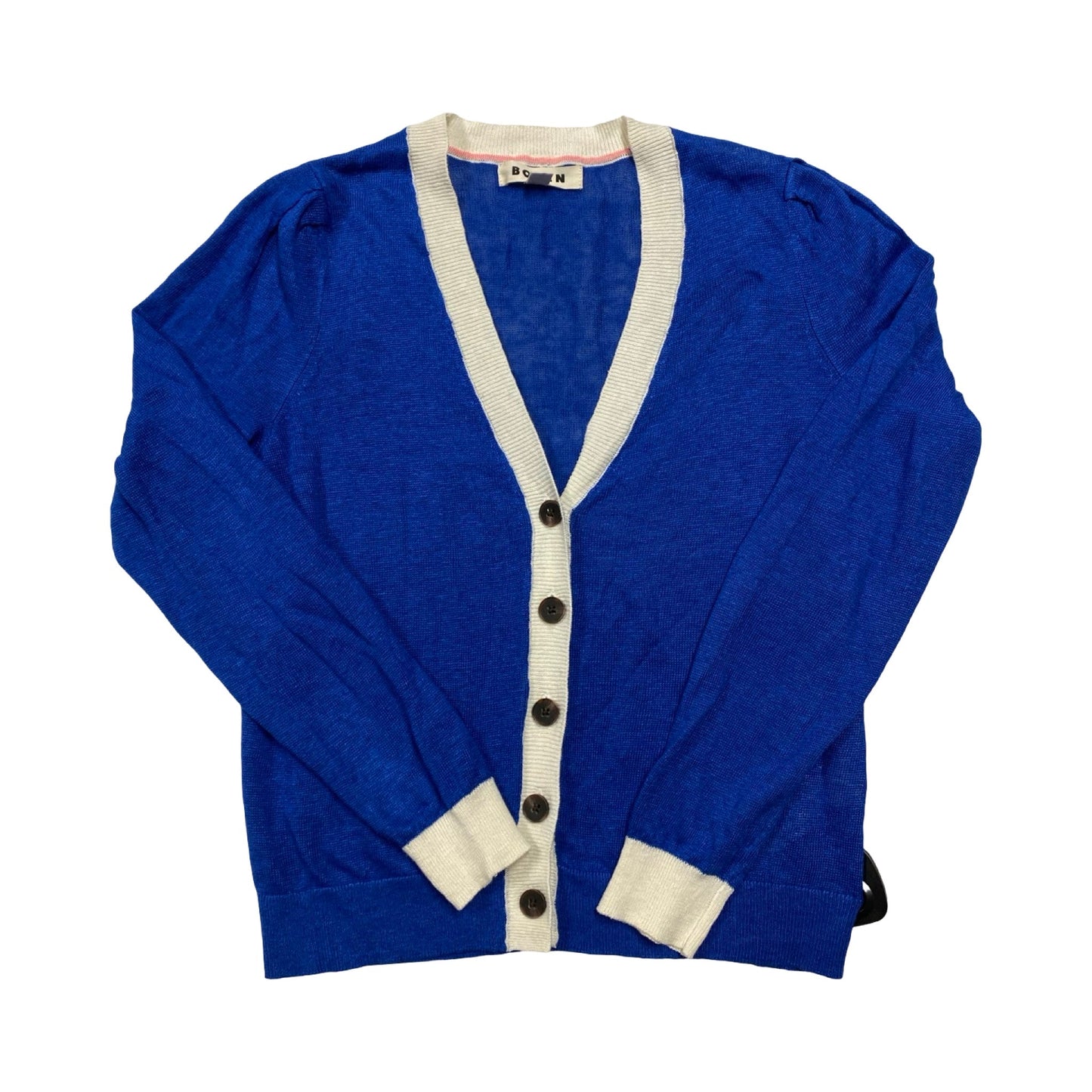 Sweater Cardigan By Boden In Blue & White, Size:Xs