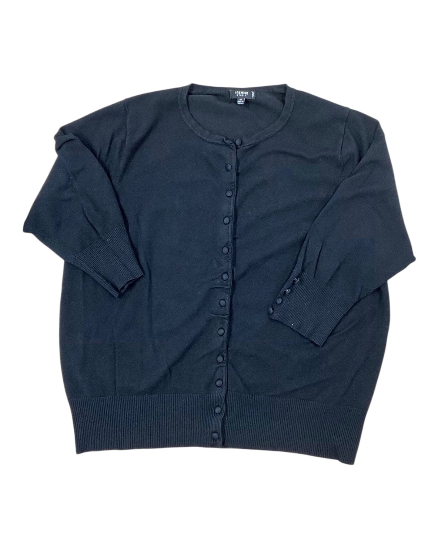 Cardigan By Premise Studio In Black, Size:3X