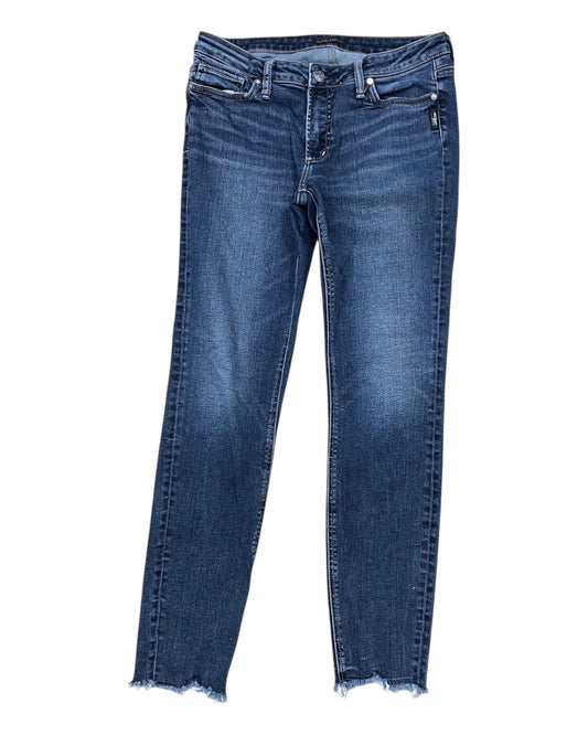 Jeans Skinny By Silver In Blue Denim, Size:12