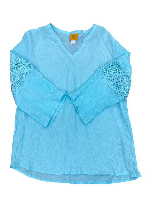 Top 3/4 Sleeve By Ruby Rd In Blue, Size:L