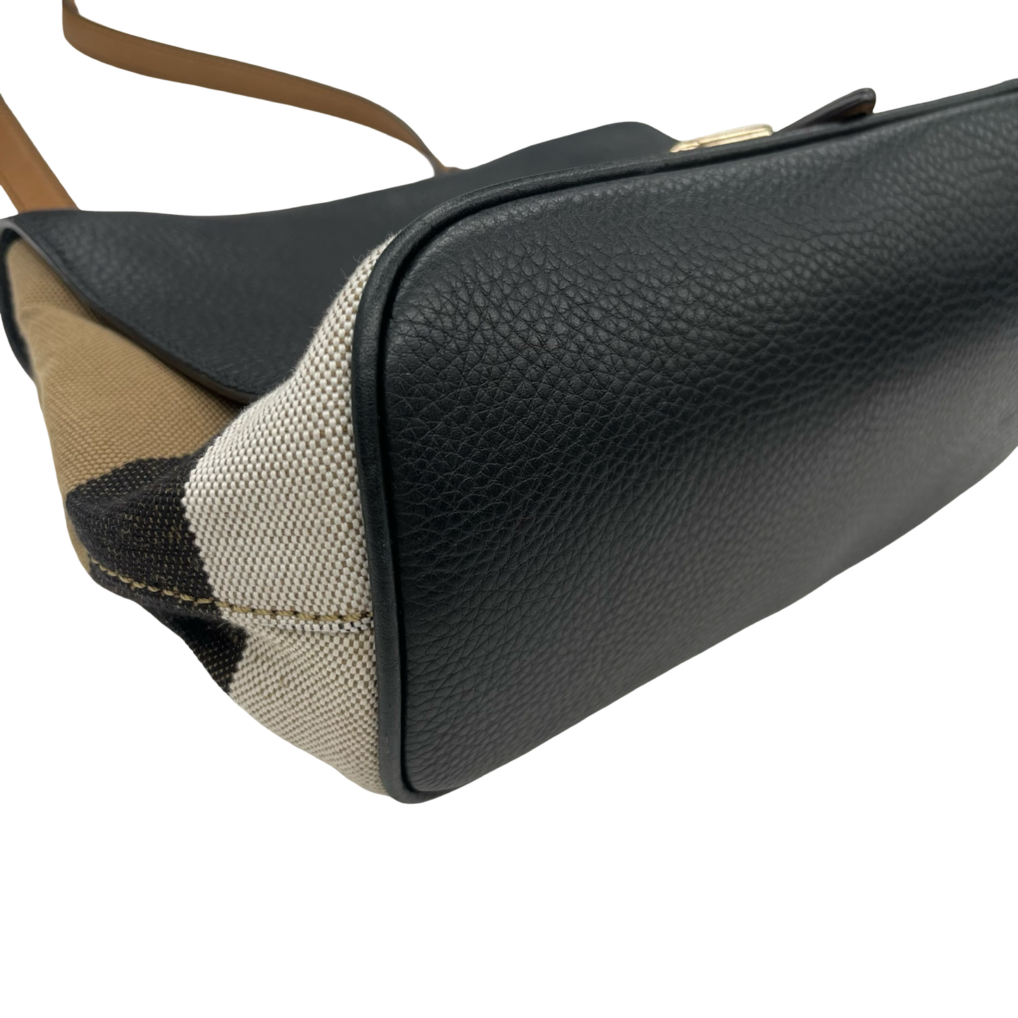 Crossbody Luxury Designer By Burberry In Black & Brown, Size:Medium