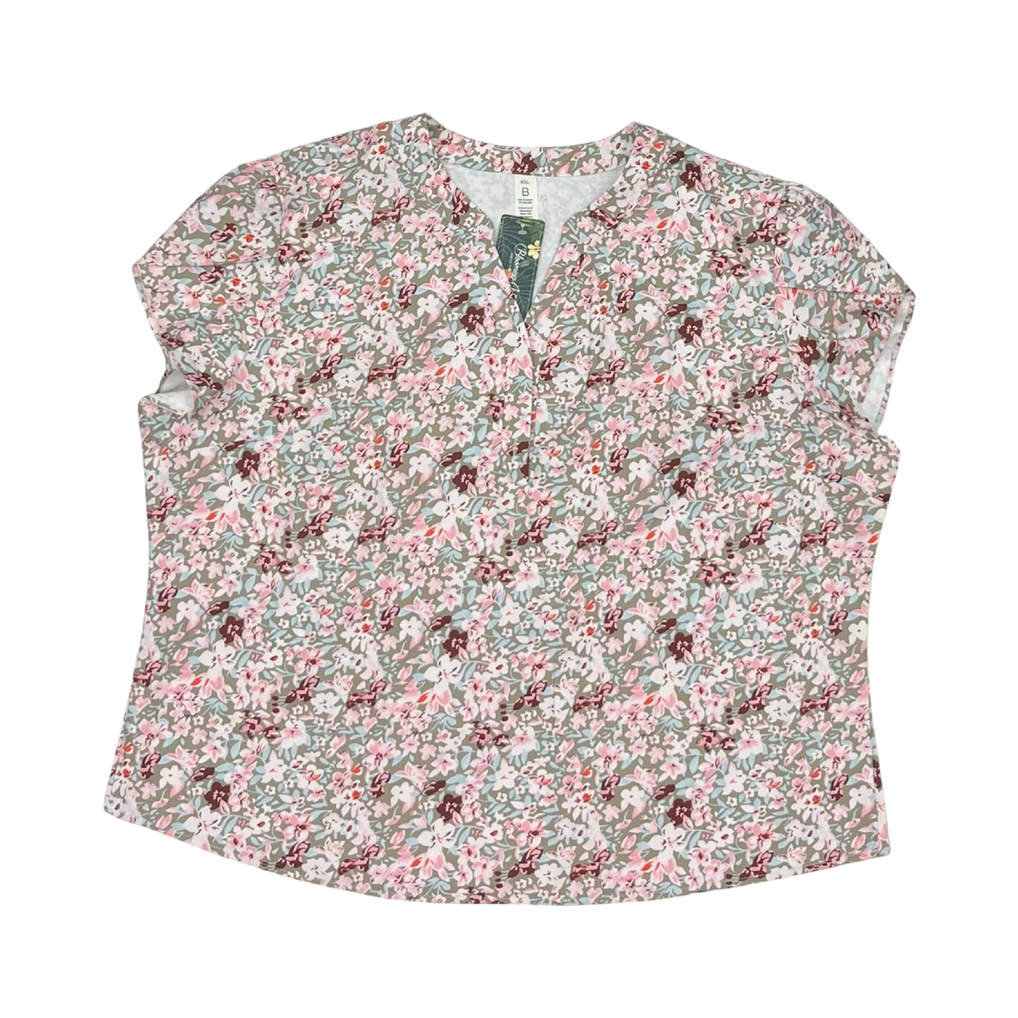 Blouse Ss By Cme In Floral Print, Size:Xxl