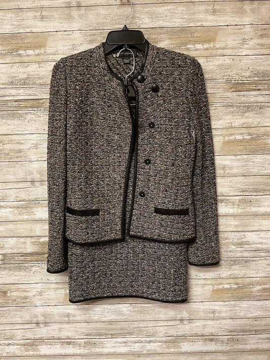 Blazer Set Luxury Designer By St John Collection In Black & Brown, Size:2