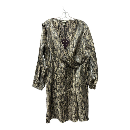 Dress Casual Short By Ava & Viv In Snakeskin Print, Size:2X