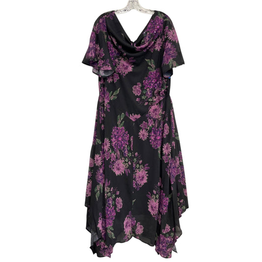 Dress Party Midi By Roamans In Floral Print, Size:2X