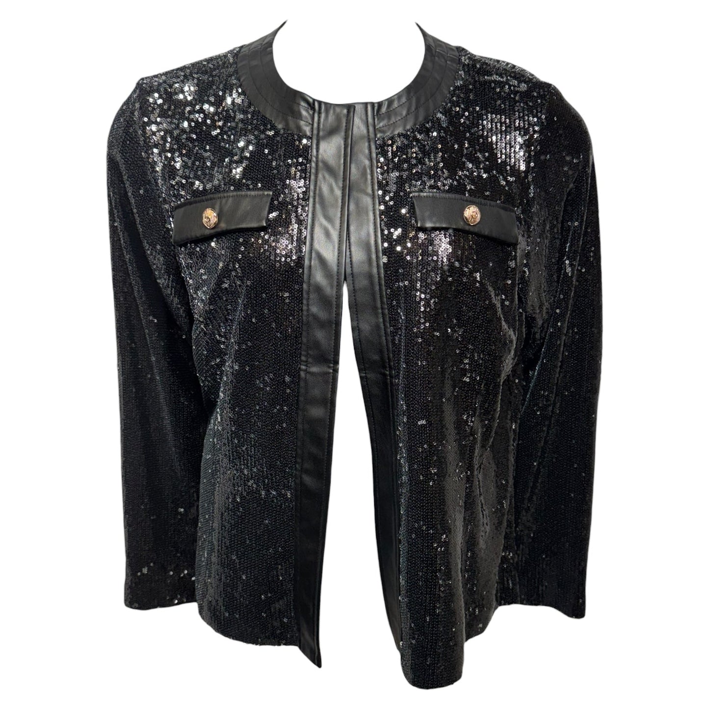 Tailored Fit Sequin Jacket Other By Ming Wang In Black, Size: M