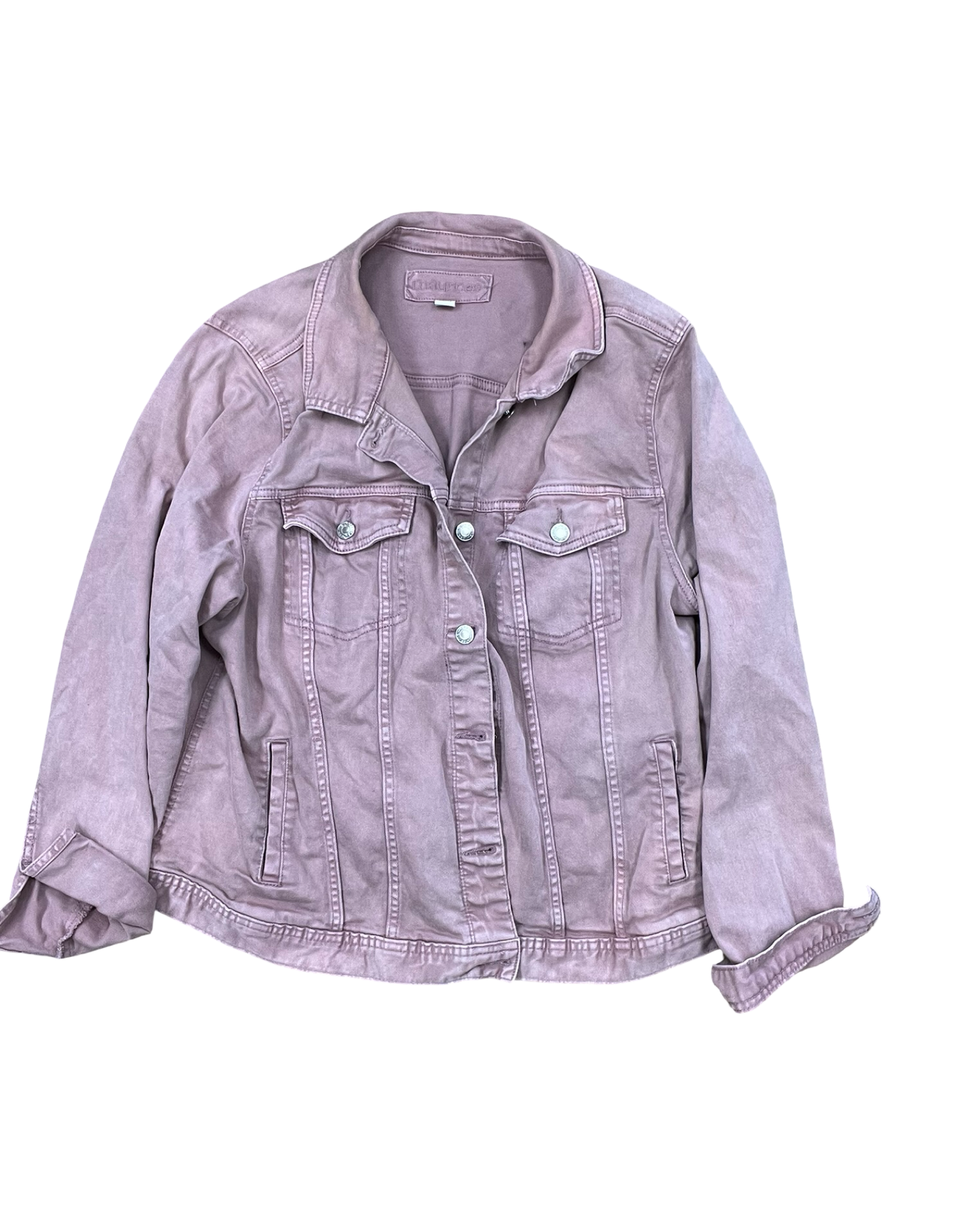 Jacket Denim By Maurices In Pink Denim, Size:2X