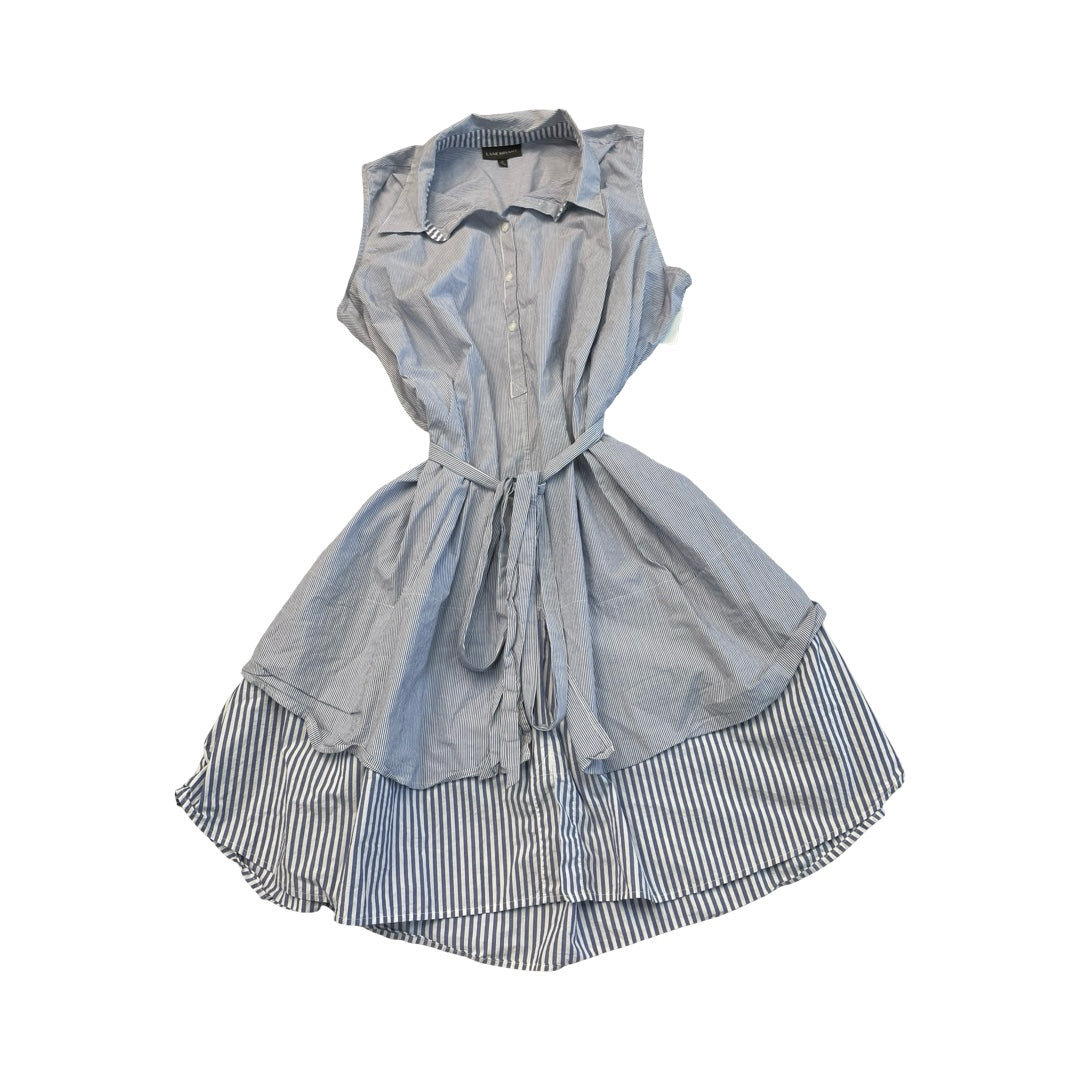 Dress Casual Midi By Lane Bryant In Blue & White, Size:26