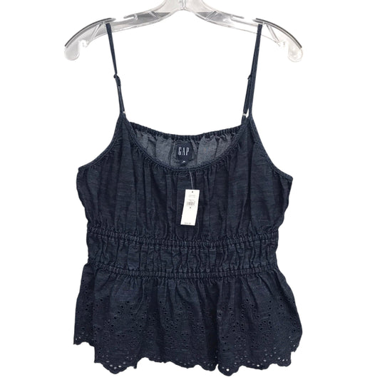 Top Sleeveless By Gap In Blue Denim, Size:M