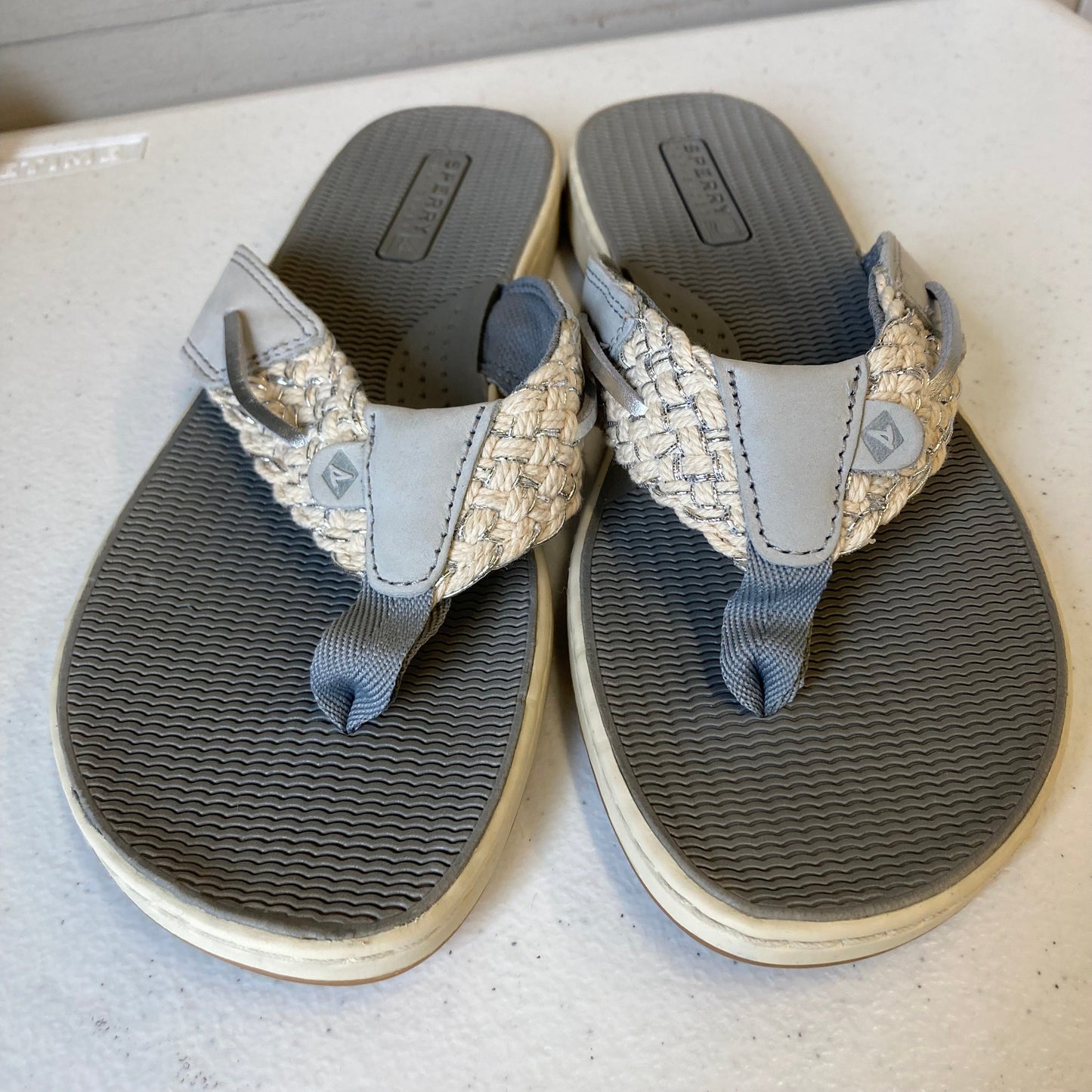 Sandals Flip Flops By Sperry In Grey, Size:8