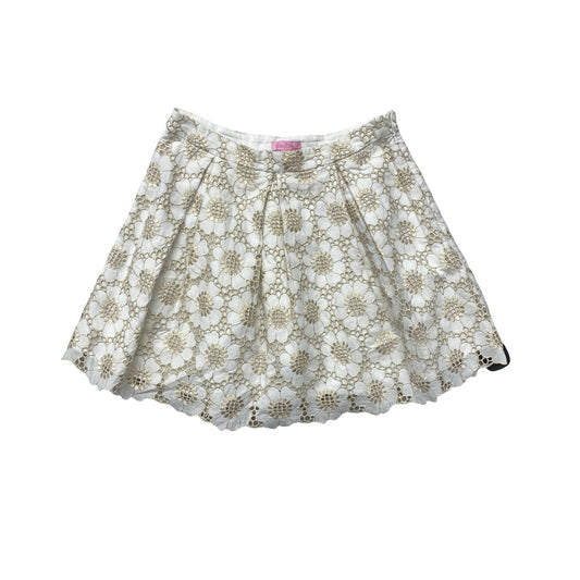 Skirt Designer By Lilly Pulitzer In Gold & White, Size:6