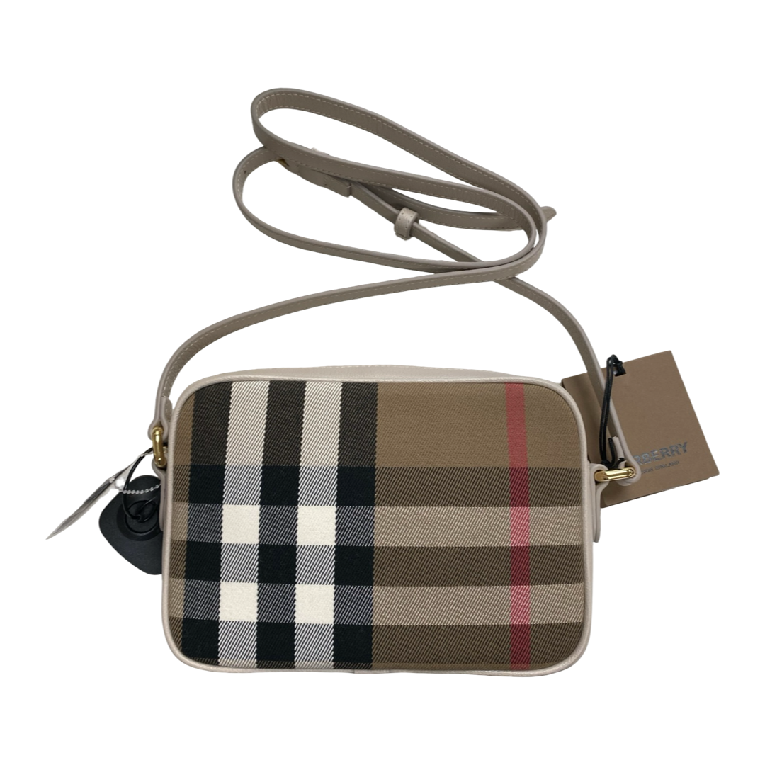 Handbag Luxury Designer By Burberry In Plaid Pattern, Size:Small