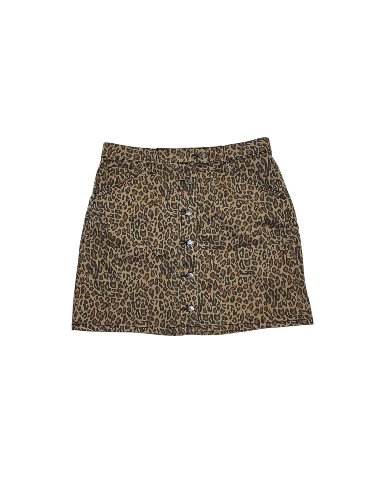Skirt Mini & Short By Banana Republic In Leopard Print, Size:L