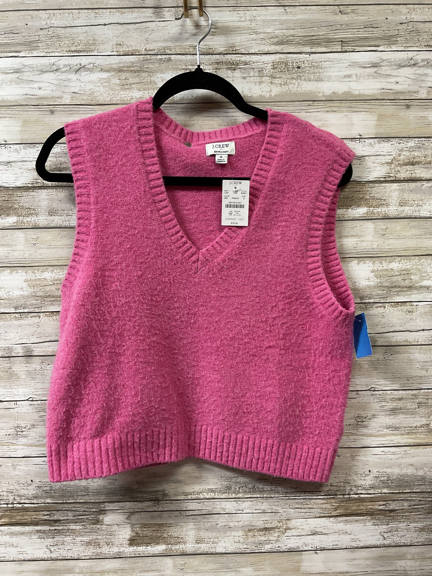 Vest Sweater By J. Crew In Pink, Size:S