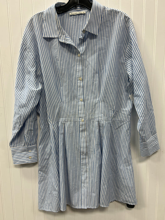 Dress Casual Midi By Abercrombie And Fitch In Blue & White, Size:L