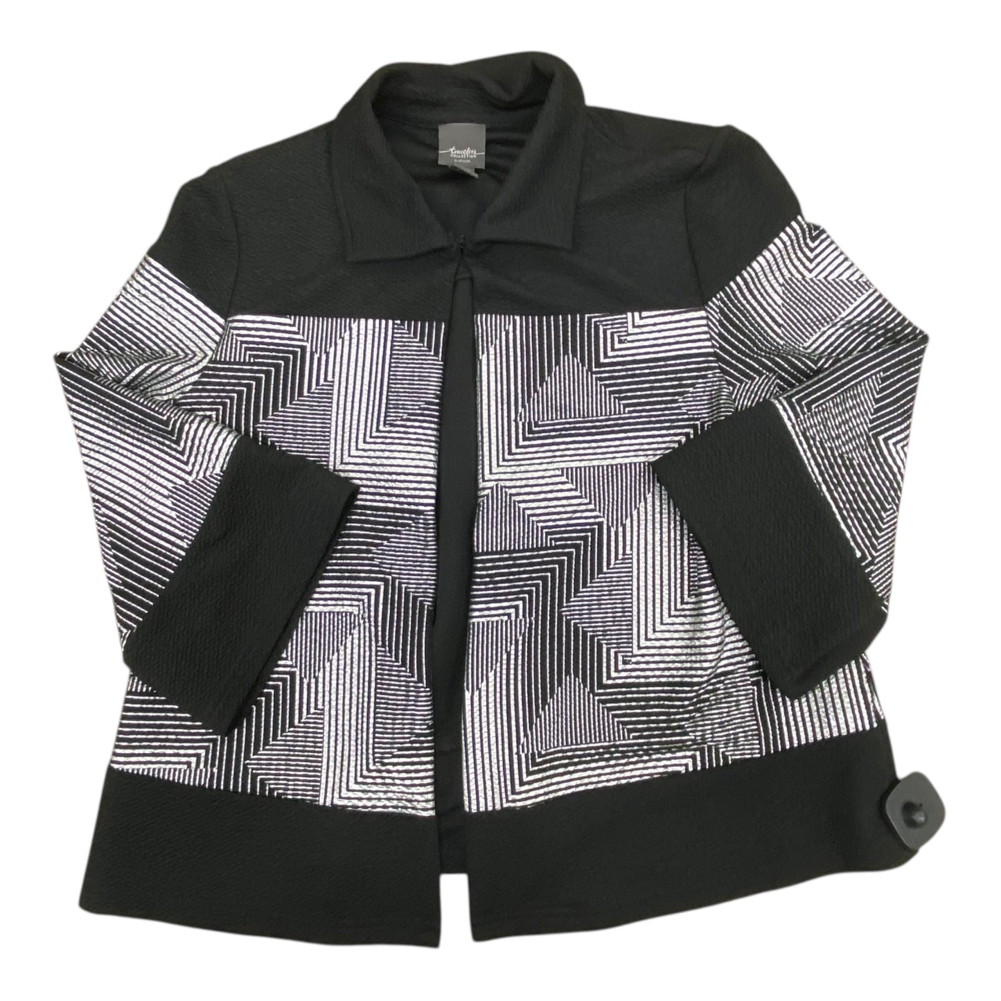 Blazer By Chicos In Black & Silver, Size:S