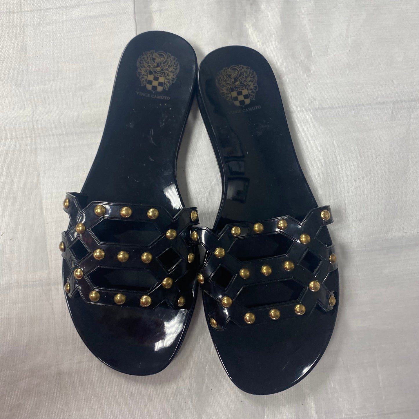 Sandals Flats By Vince Camuto In Black, Size:9