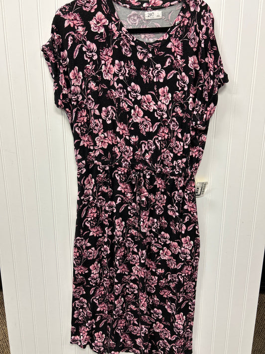 Dress Casual Midi By Maurices In Black & Pink, Size:L