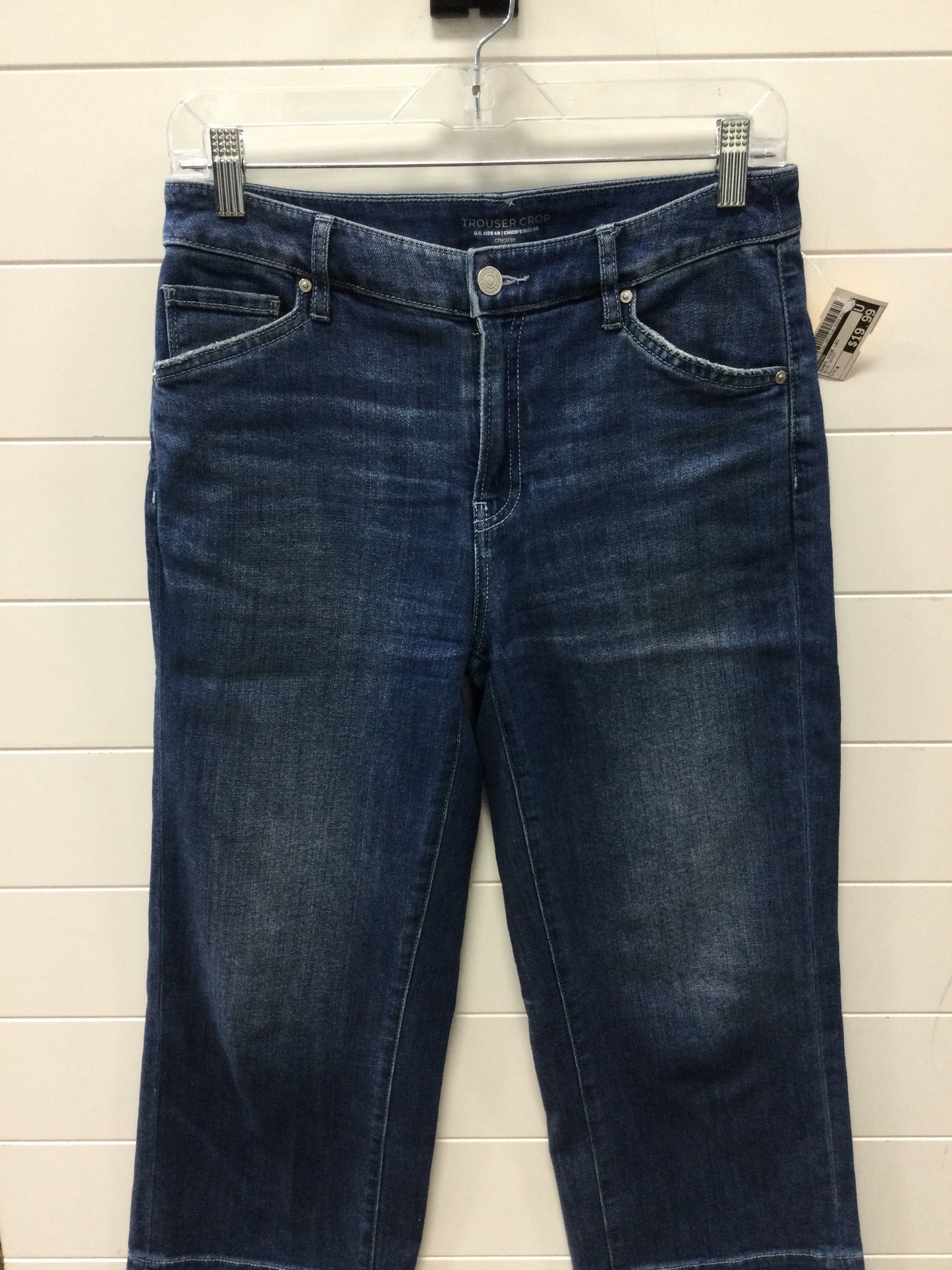 Jeans Wide Leg By Chicos In Blue Denim, Size:4