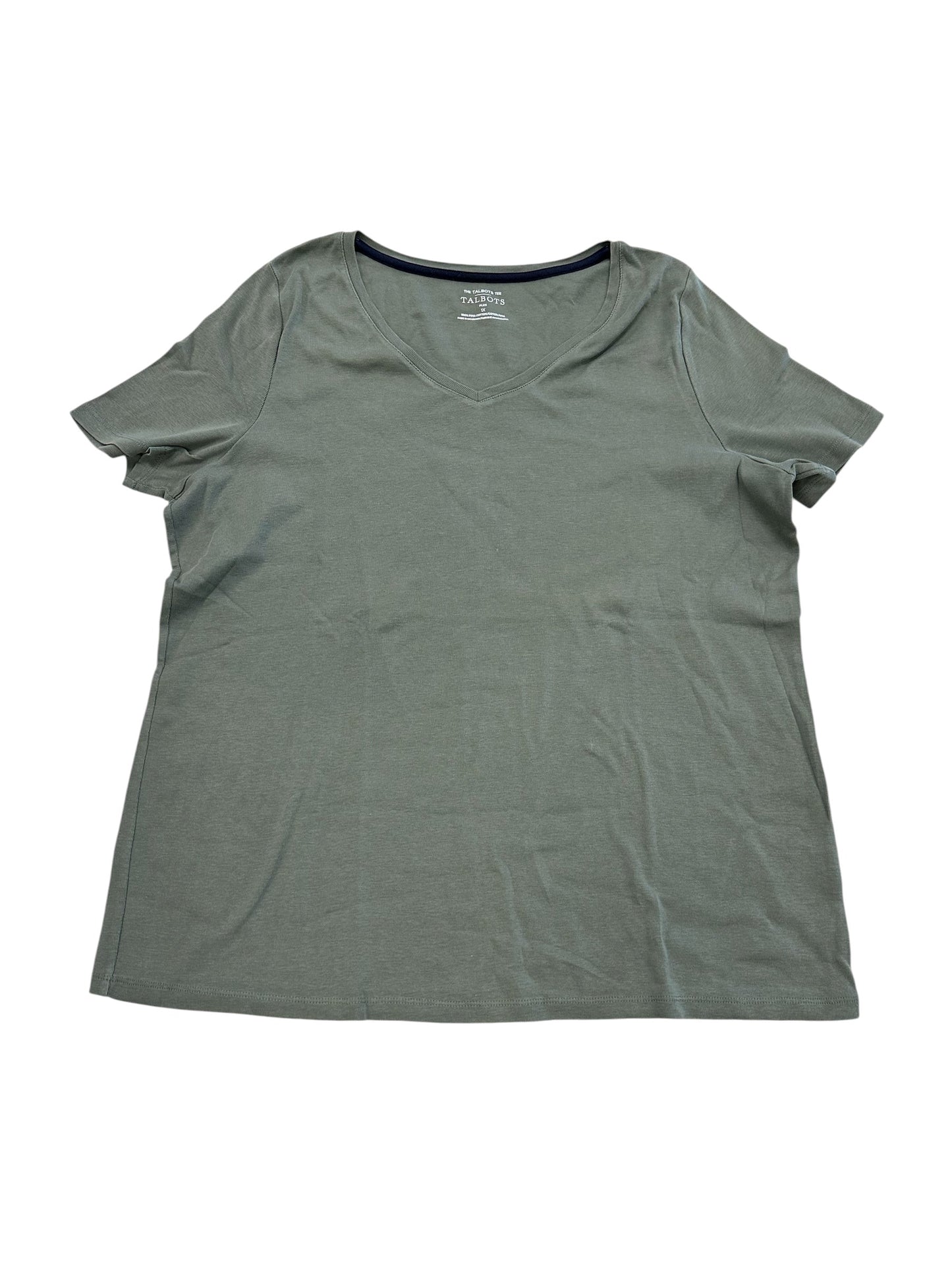 Top Ss Basic By Talbots In Green, Size:1X