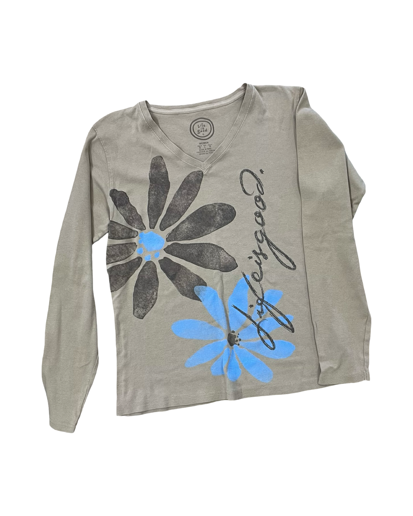 Top Ls By Life Is Good In Tan, Size:L