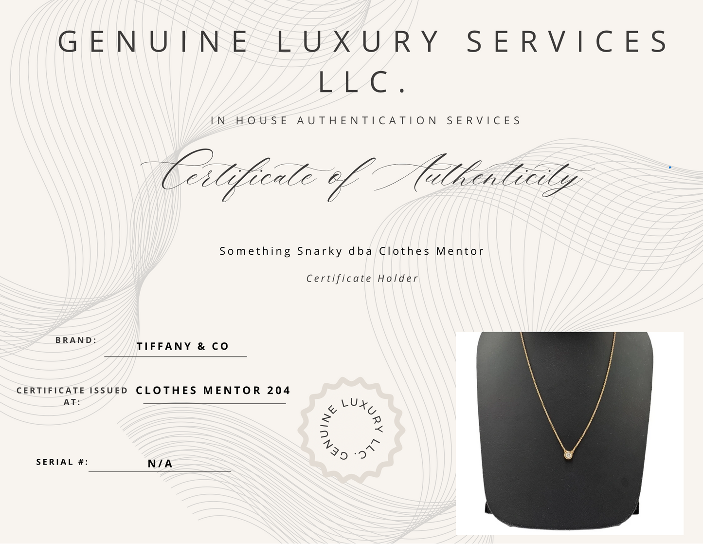 Tiffany & Company Elsa Peretti 18K Rose Gold w/ Diamond Luxury Necklace