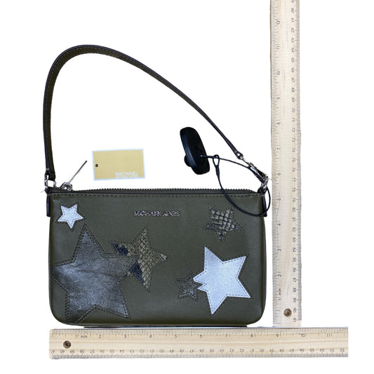 Handbag Designer By Michael Kors In Green & Silver, Size:Small