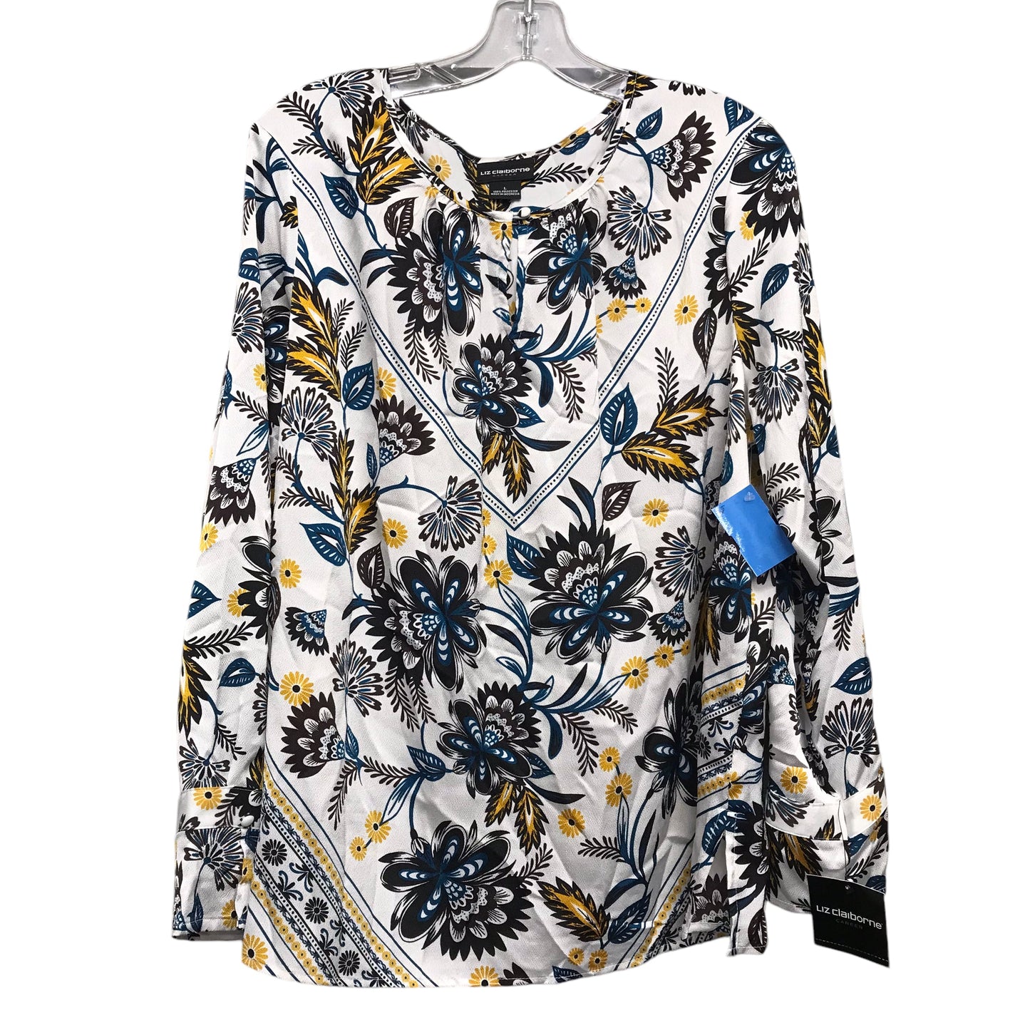 Top Ls By Liz Claiborne In Floral Print, Size:L