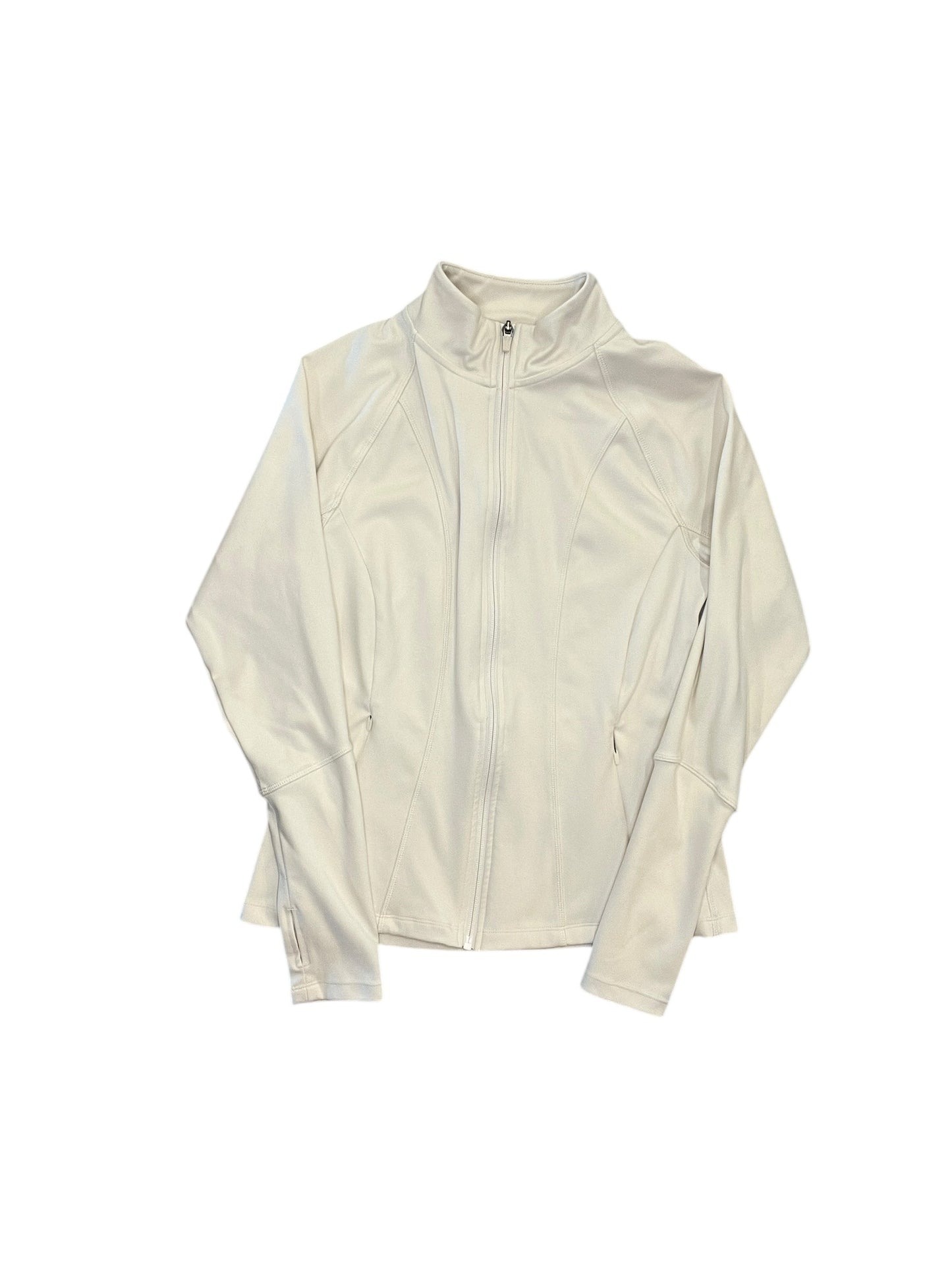 Athletic Jacket By Danskin In Cream, Size:S